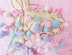 Lovely Pink Stars Bow Plush Hanging Curtain
