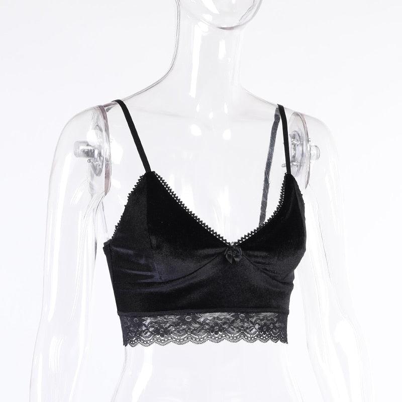 Gothic Dark Lace Halter Tops