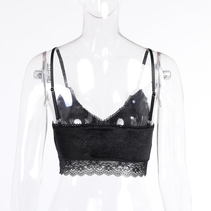 Gothic Dark Lace Halter Tops