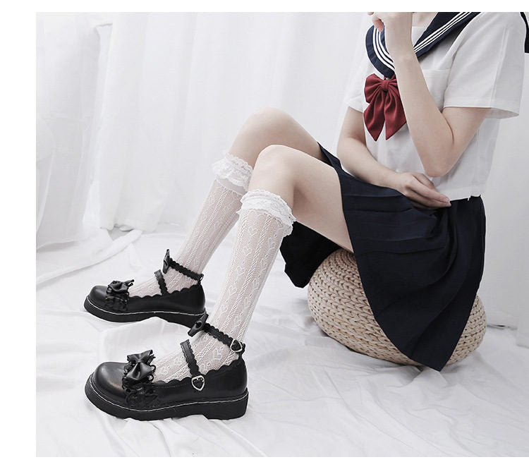 Cute Cross Straps Bow Mary Jane Shoes