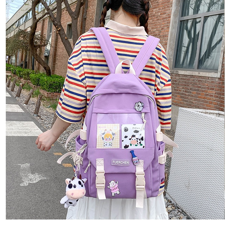 Kawaii Cow Toy Girls Harajuku Backpack