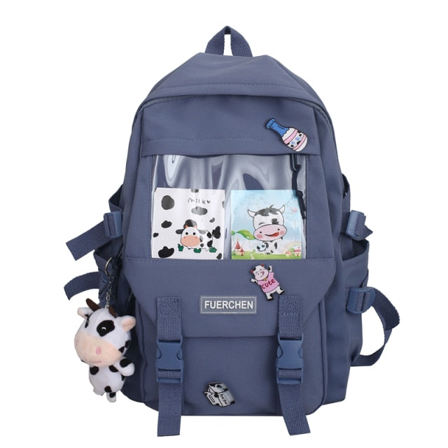 Kawaii Cow Toy Girls Harajuku Backpack