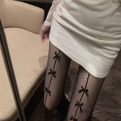 Jk Bow Fishnet Lolita Socks