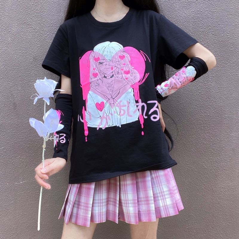 Harajuku Girl Crying T-shirt