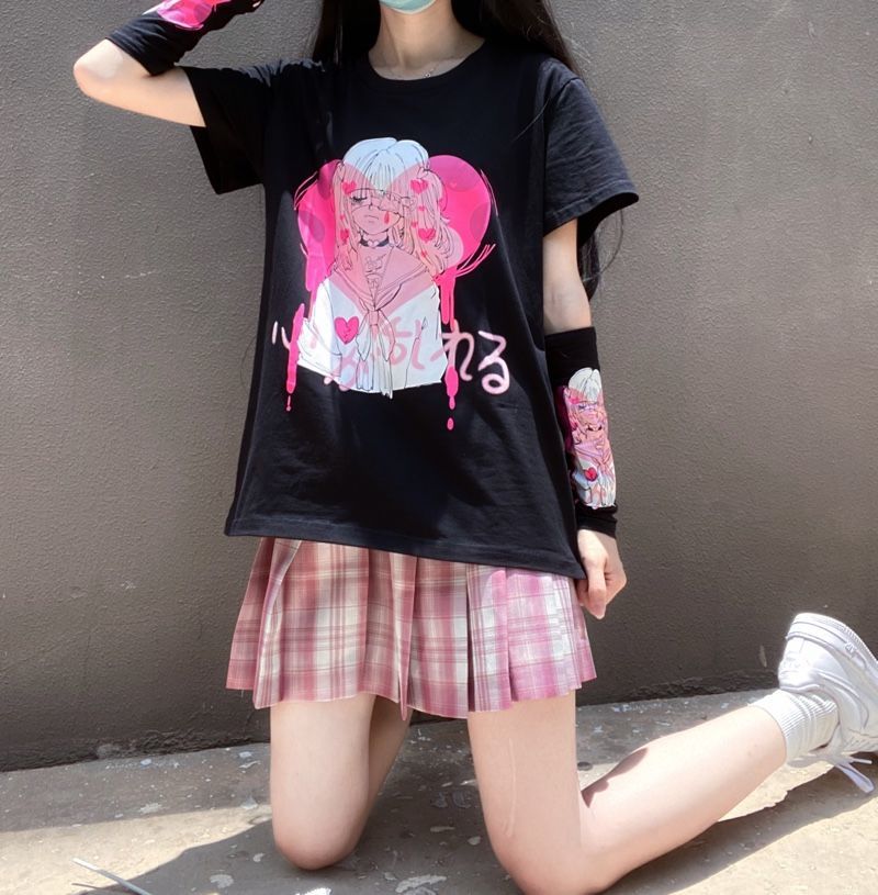 Harajuku Girl Crying T-shirt