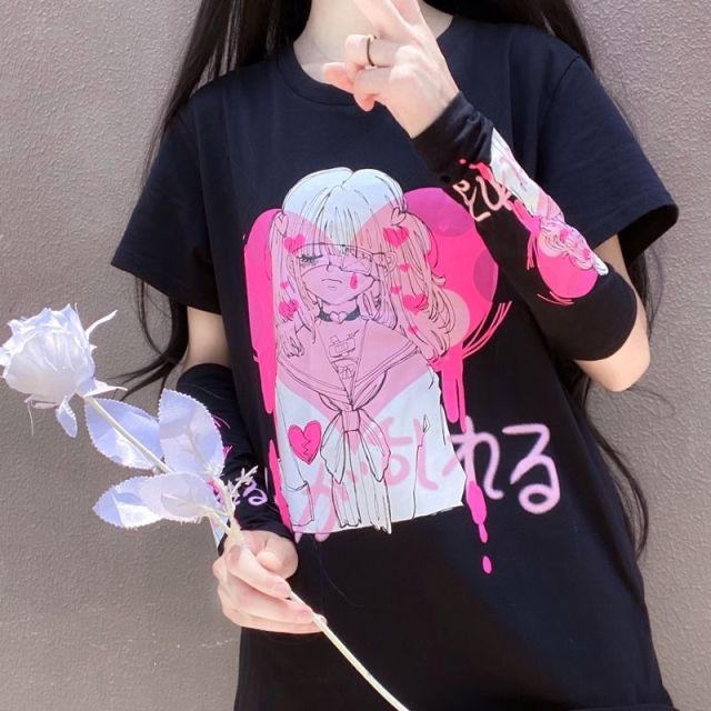 Harajuku Girl Crying T-shirt