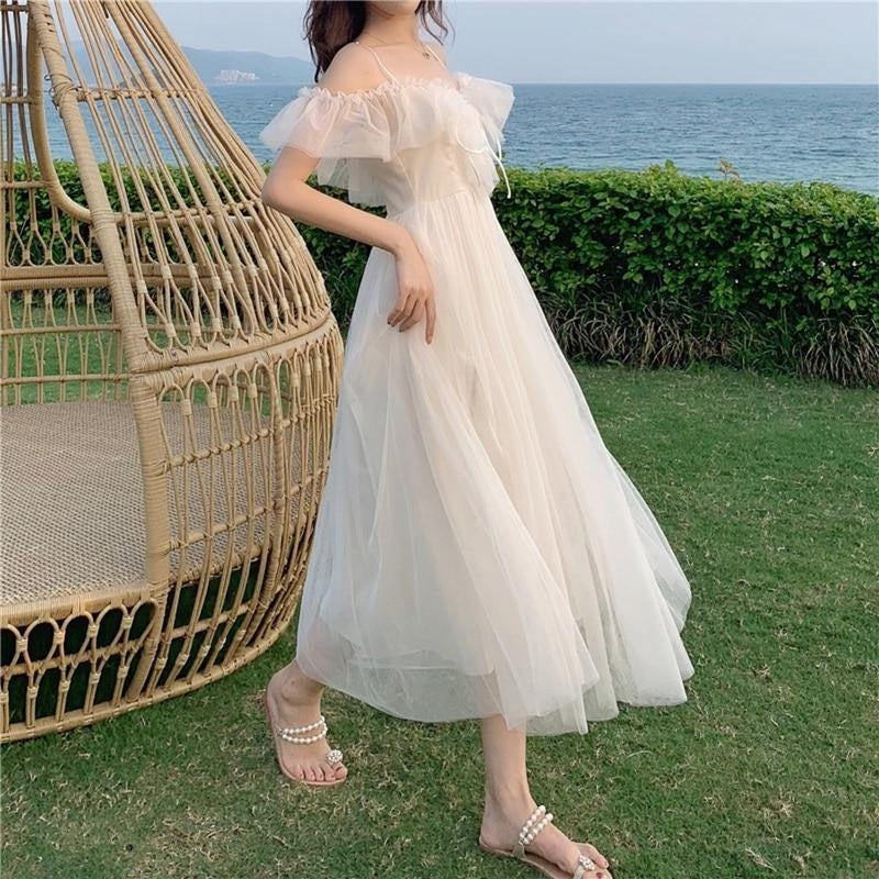 Fairy Mesh Summer Beach Vacation Long Dress