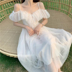 Fairy Mesh Summer Beach Vacation Long Dress