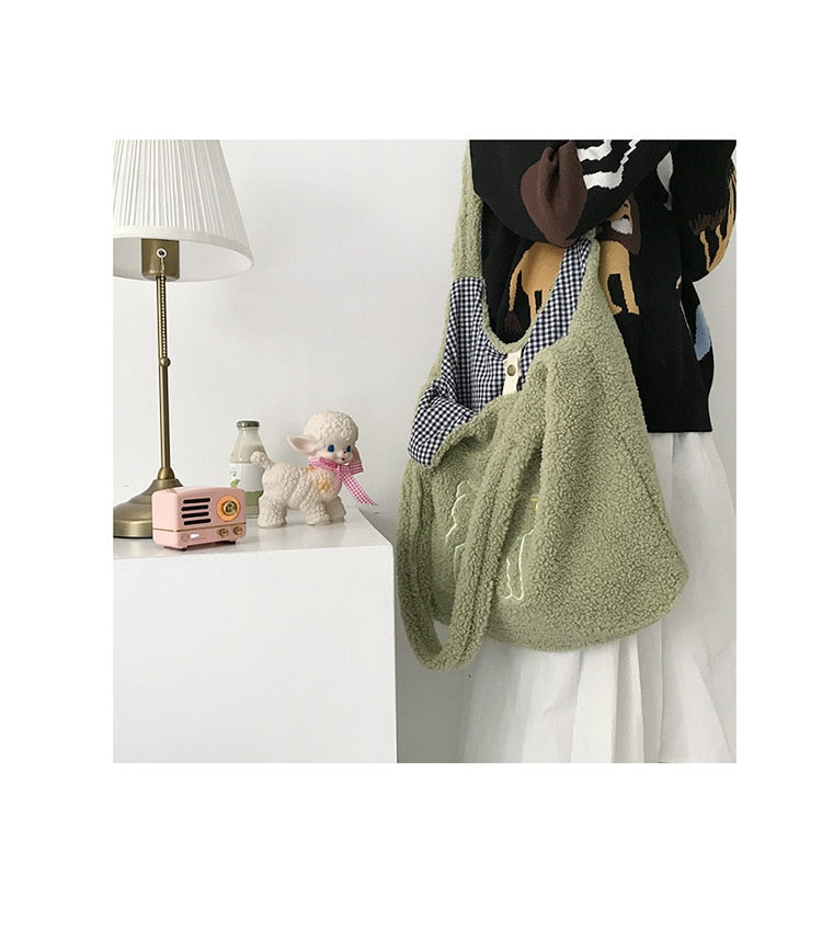 Cute Lamb Plush Shoulder Bag