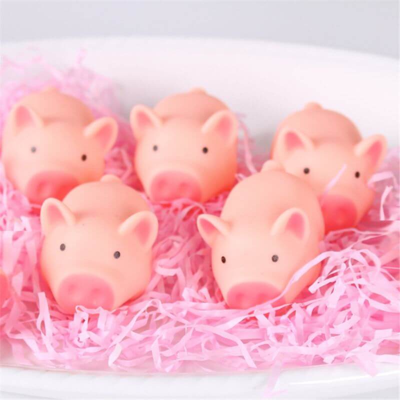 10pcs Kawaii Pink Pig Squeeze Toy