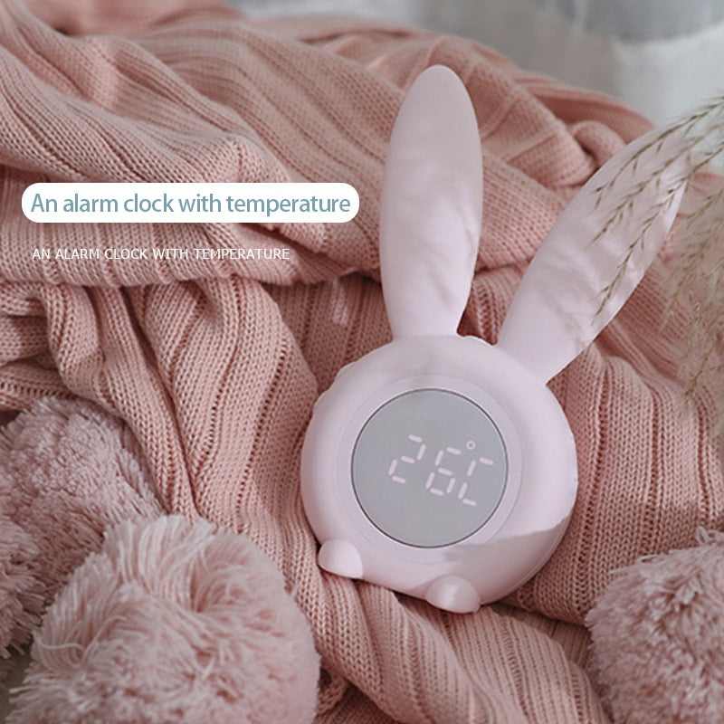 Cute Rabbit Timer Night Light Silicone Clock