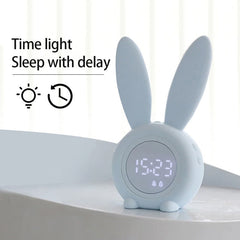 Cute Rabbit Timer Night Light Silicone Clock