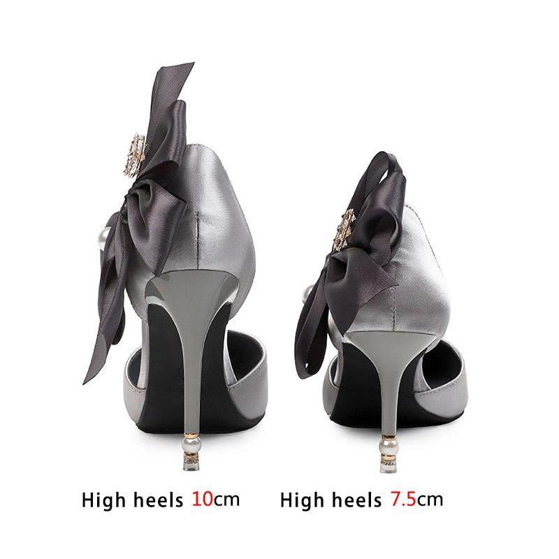 Woman Pumps Bowknot Bridal Heels Wedding Shoes