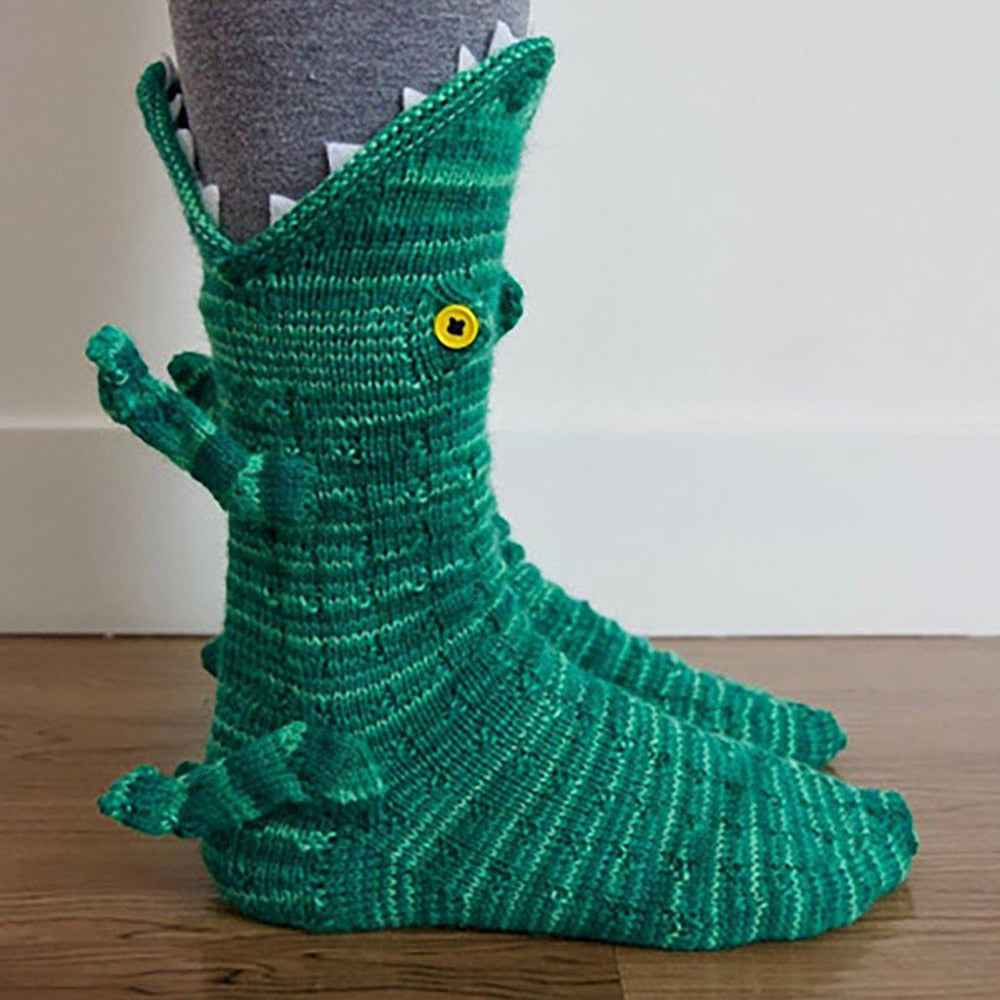 Christmas Socks Shark Chameleon Crocodile knit Socks