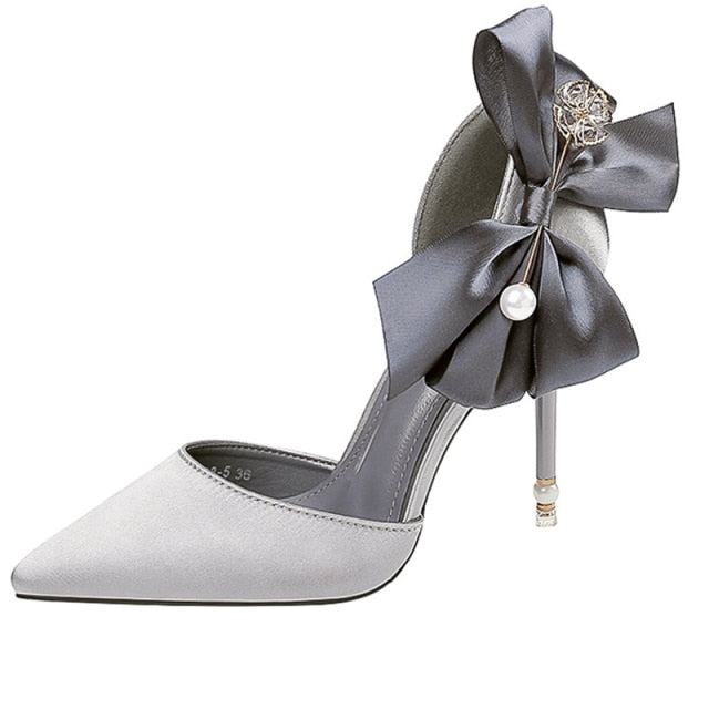 Woman Pumps Bowknot Bridal Heels Wedding Shoes