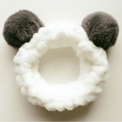 Cute Panda Ear Coral Fleece Headband