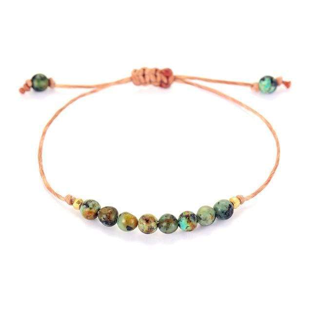 Handmade Natural Tree Agate Stone Adjustable Bracelet