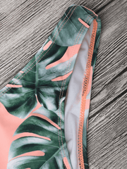 Palm Leaf Bikini Set in Pink