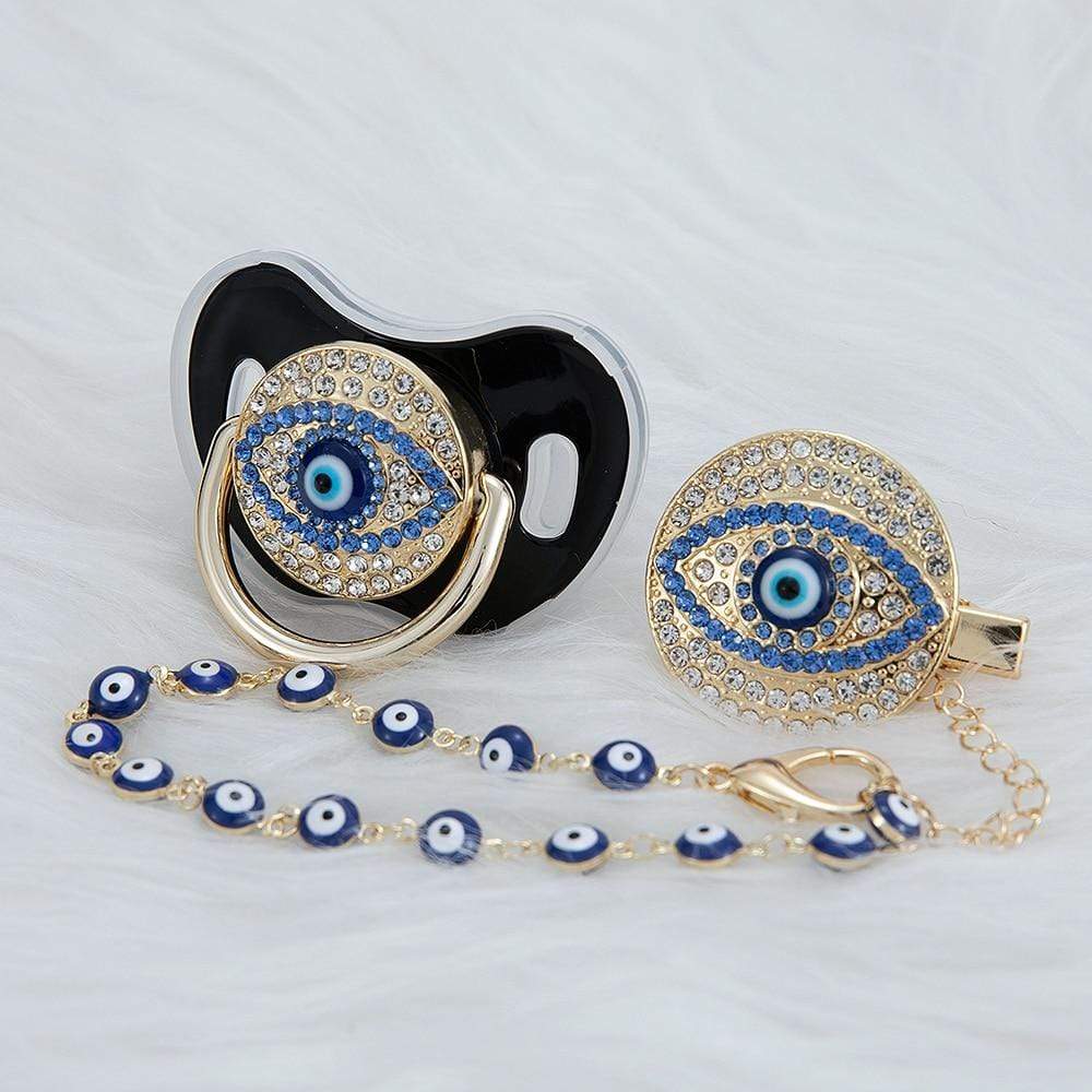 Evil Eye Pacifier and Clip Set