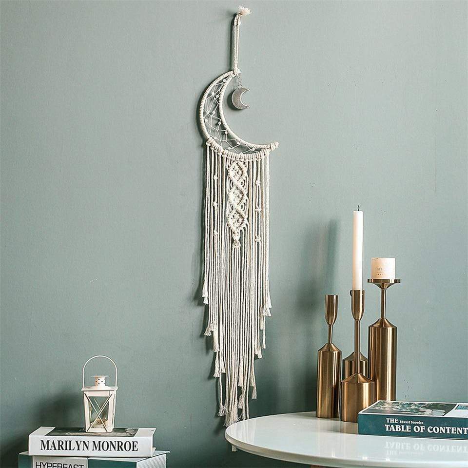 Crescent Moon Macramé Dreamcatcher