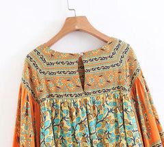 Dusty Yellow Turquoise Dreams Blouse