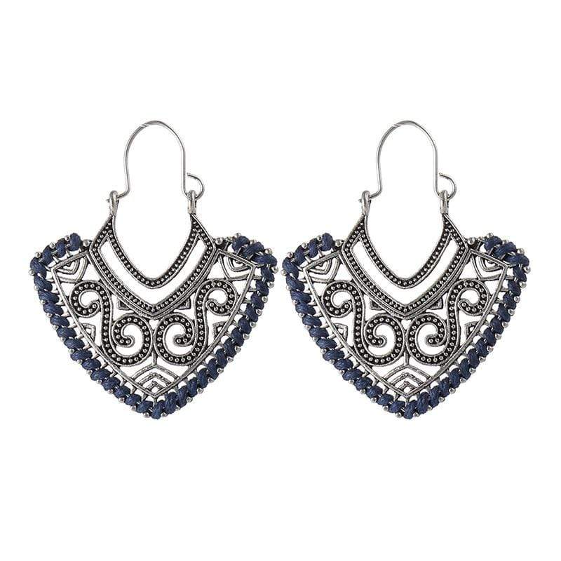 Ethnic Design Silver Earrings