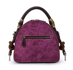 Floral Embossed Leather U-Handbag