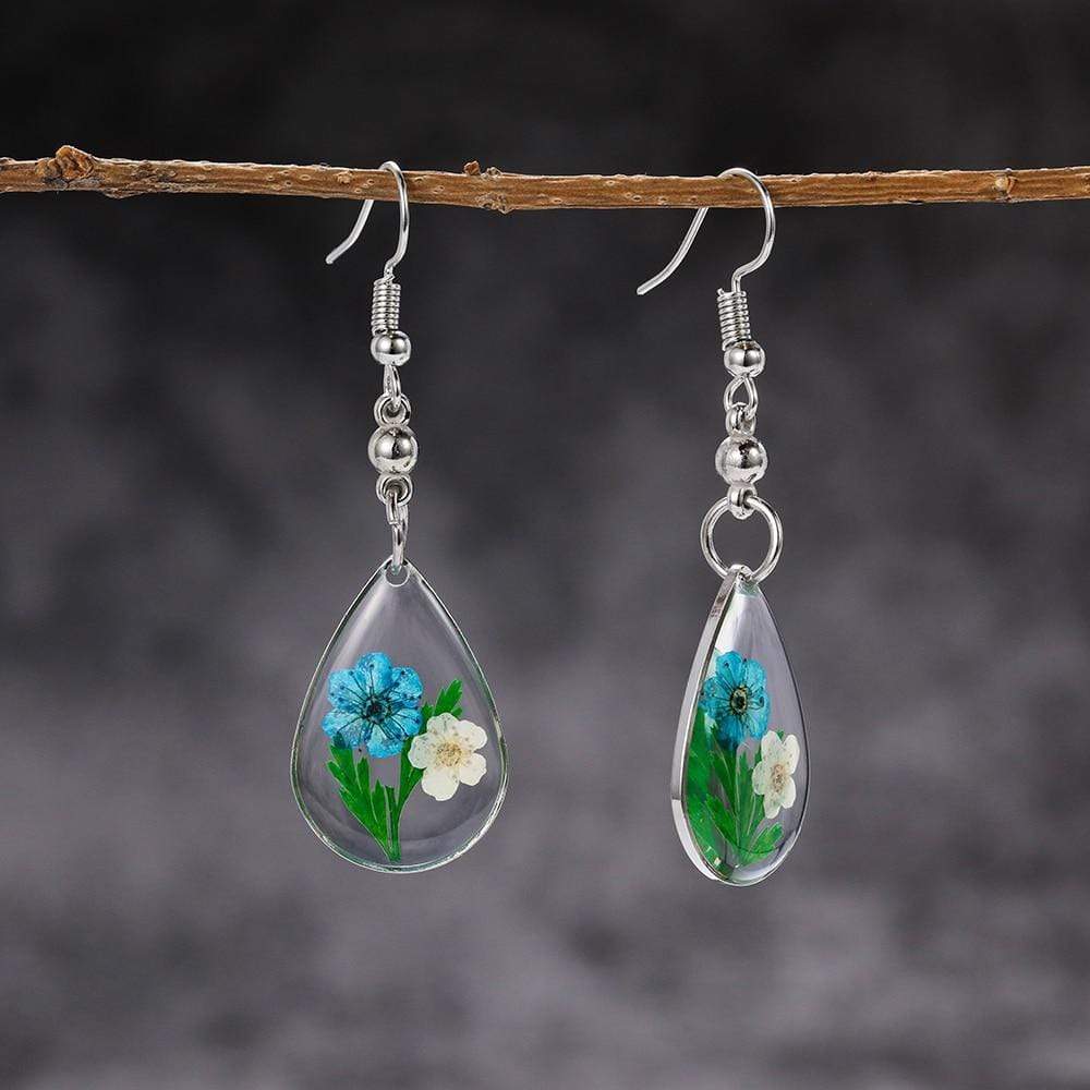 Floral Water Drop Earrings
