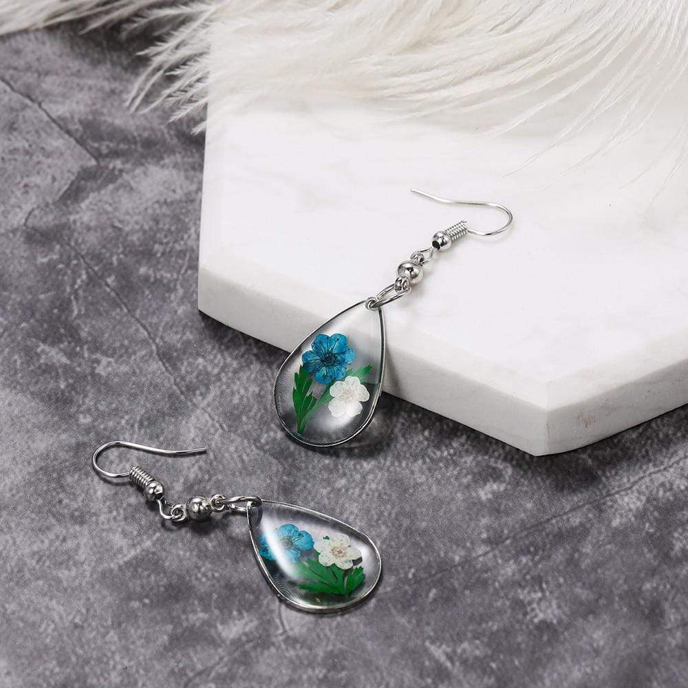 Floral Water Drop Earrings