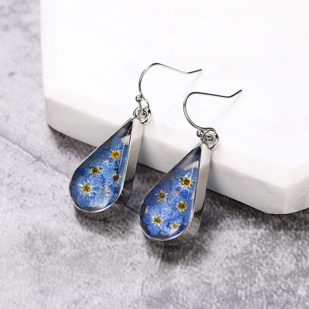 Floral Water Drop Earrings