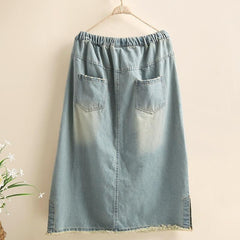 Gigi Embroidered Detail Denim Skirt