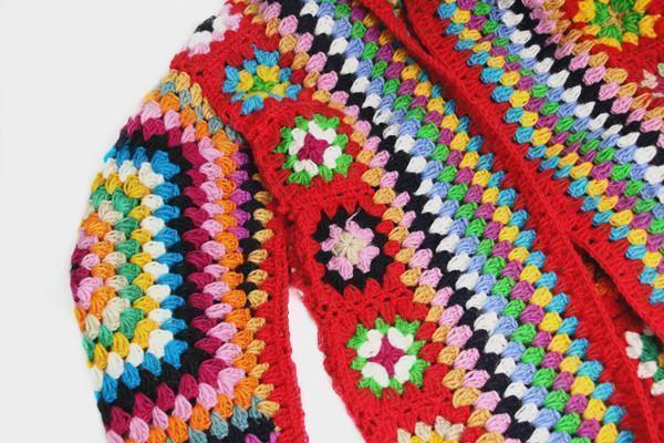 Hand Knitted Rainbow Crochet Cardigan