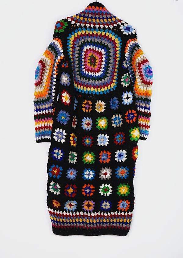 Hand Knitted Rainbow Crochet Cardigan