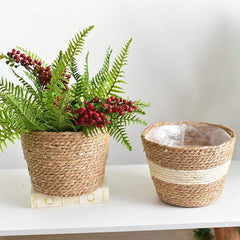 Handmade Straw Planter Pot