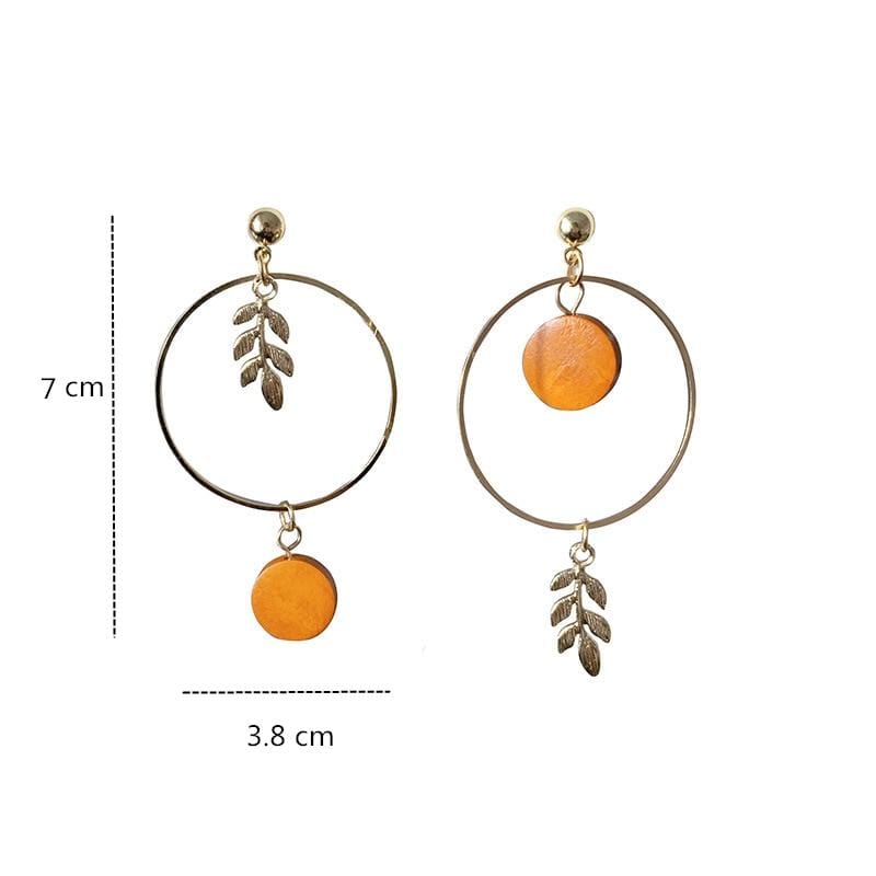 Hoop and Leaf Earrings