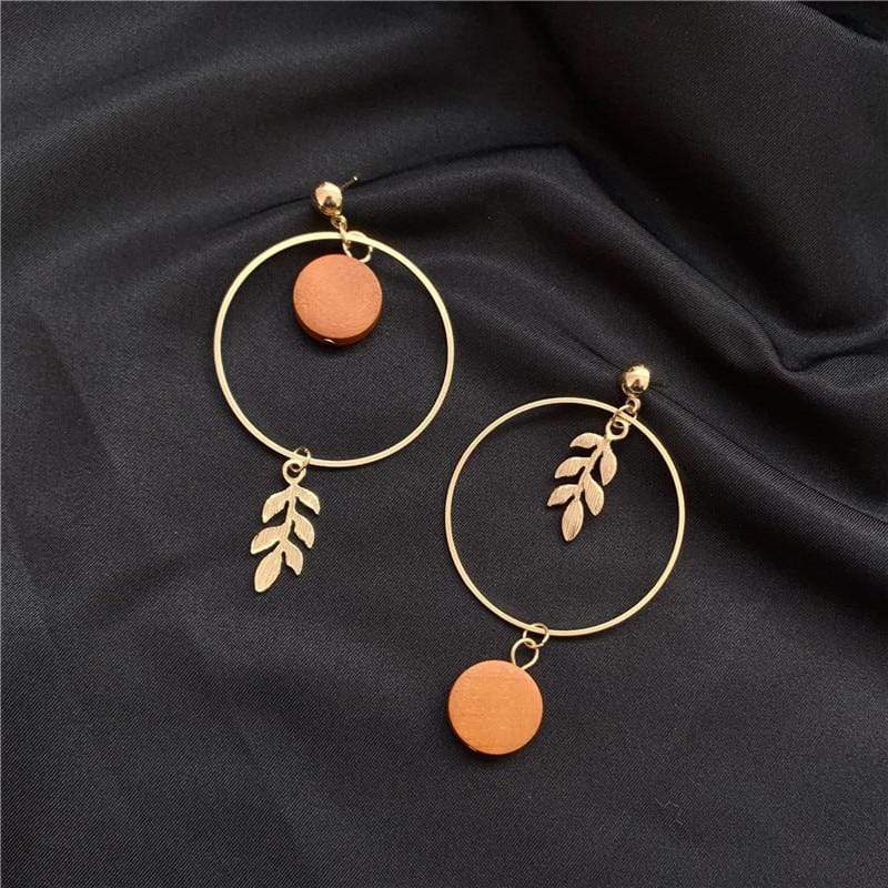 Hoop and Leaf Earrings