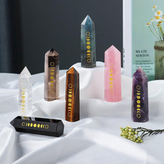 Moon Phases Natural Crystal Wands