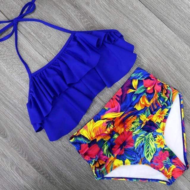 Evie Floral High Waist Bikini Set
