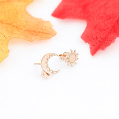 Sun and Moon Mini Stud Earrings