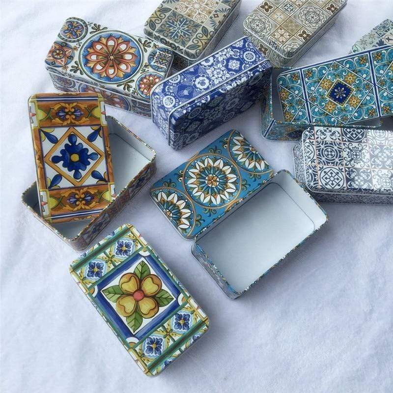 Vintage Geometric Design Organizer Box