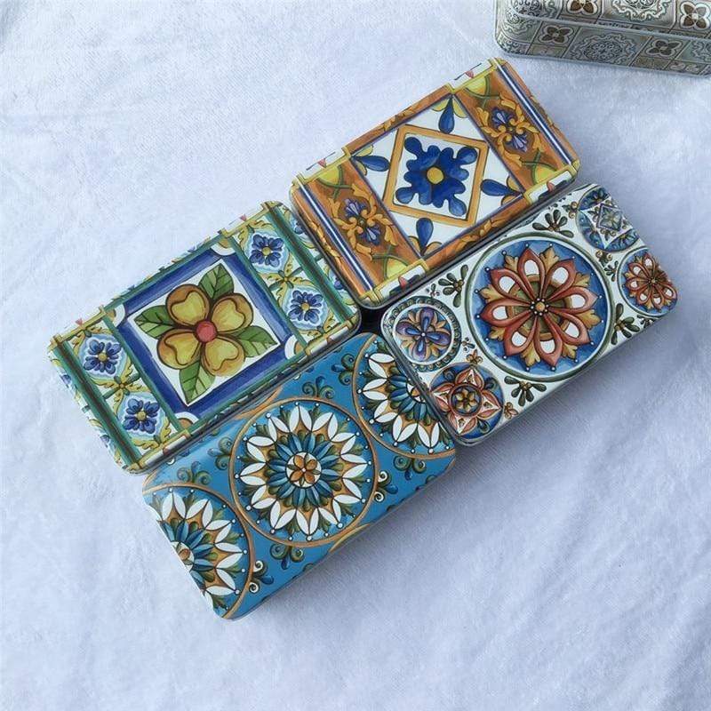 Vintage Geometric Design Organizer Box