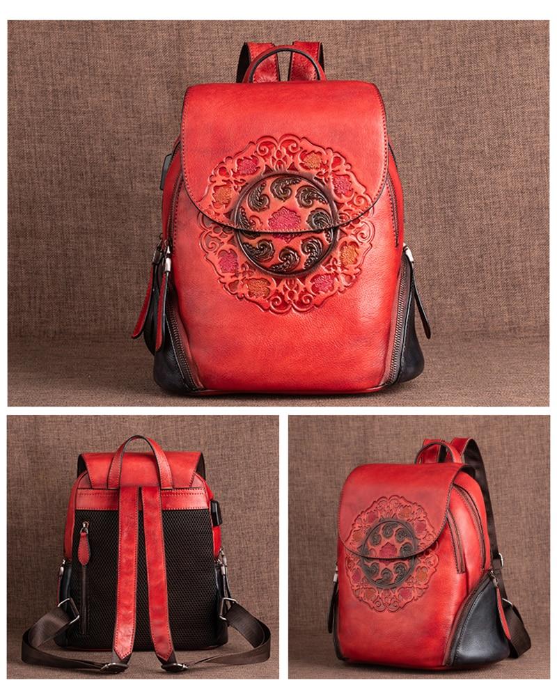 Vintage Style Leather Backpack