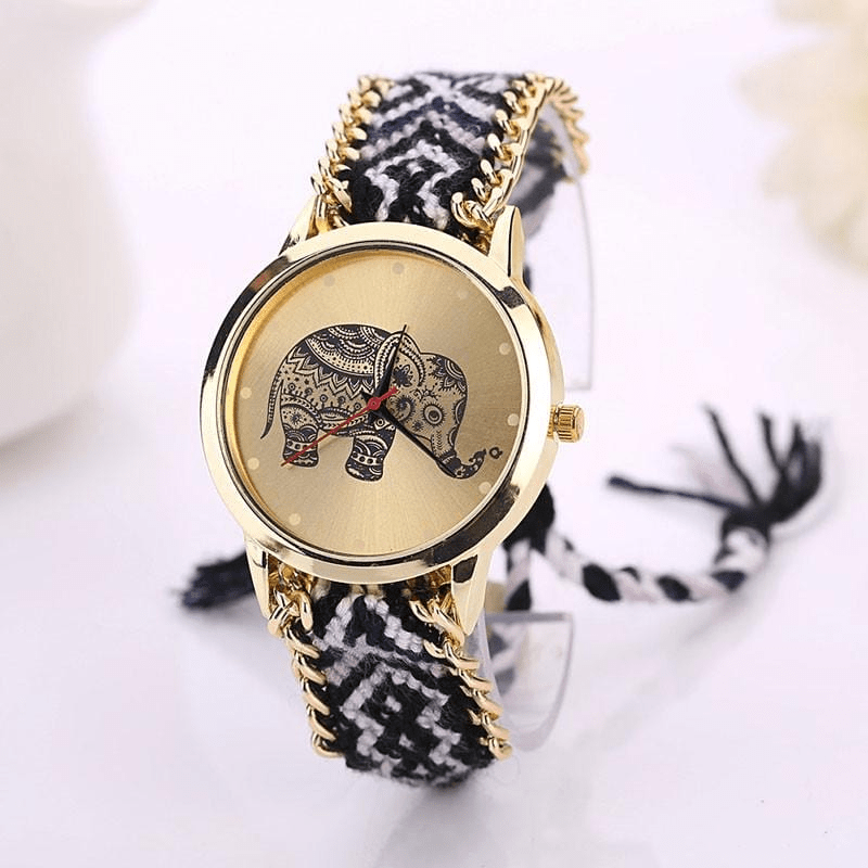 Handmade Knitted Strap Elephant Watch
