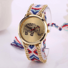 Handmade Knitted Strap Elephant Watch