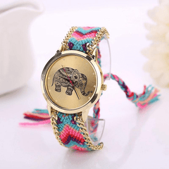 Handmade Knitted Strap Elephant Watch