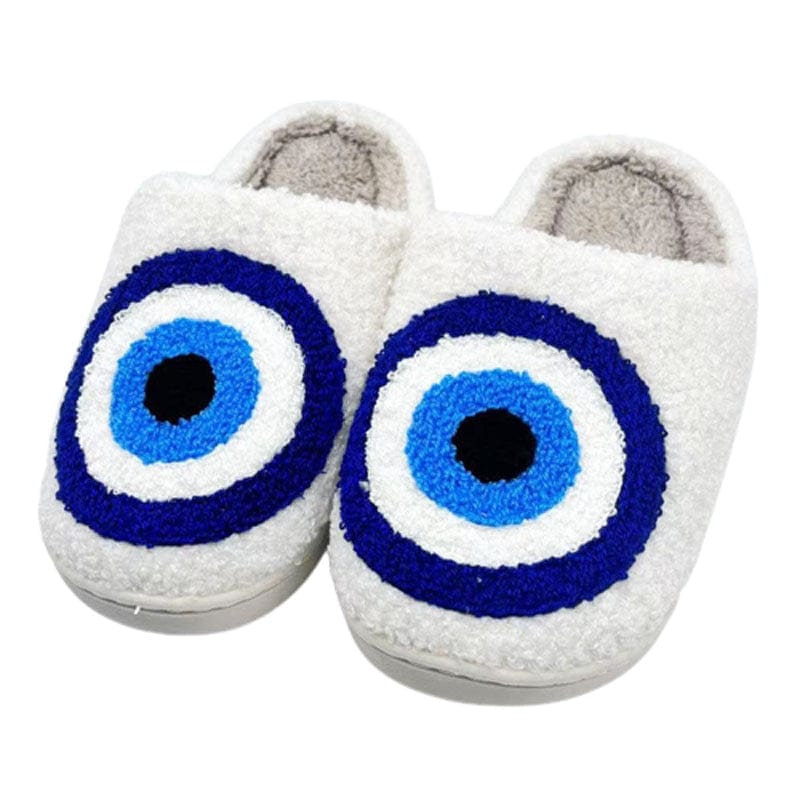 Evil Eye Fluffy Slippers