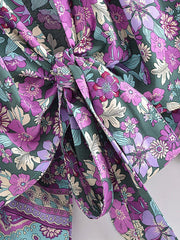 Cosmos Cropped Kimono in Purple