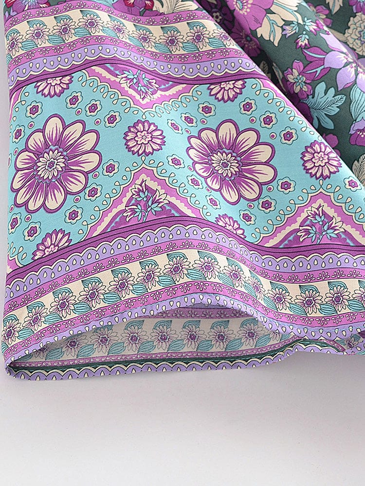 Cosmos Cropped Kimono in Purple