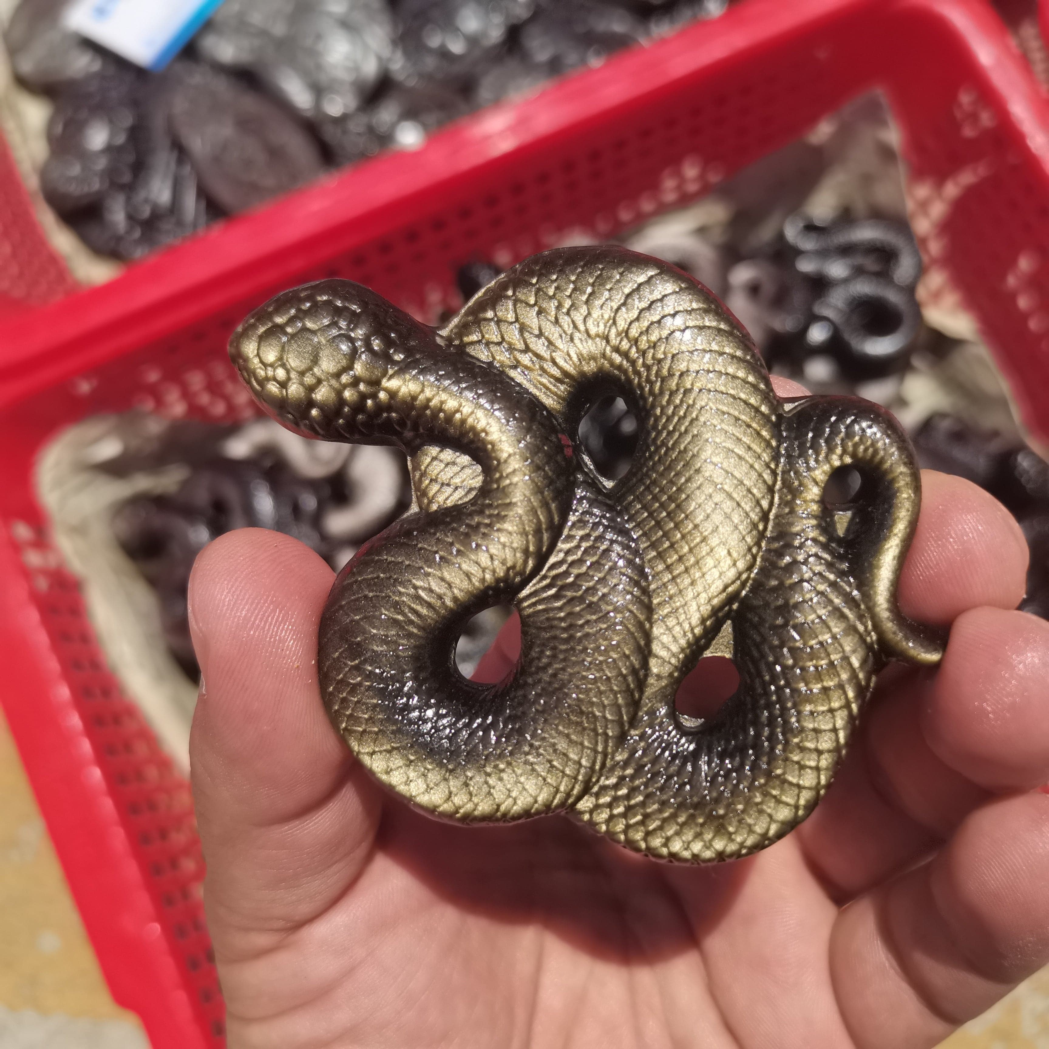 Crystal Quartz Snake Carving