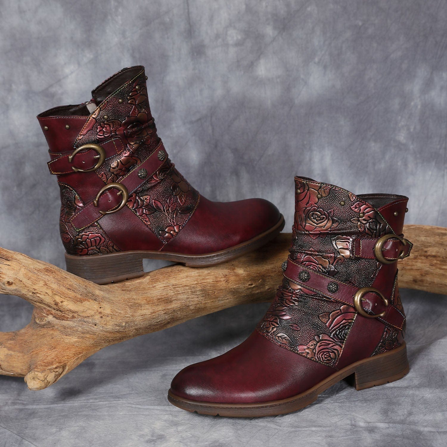 Midnight Wanderer Buckle Boots